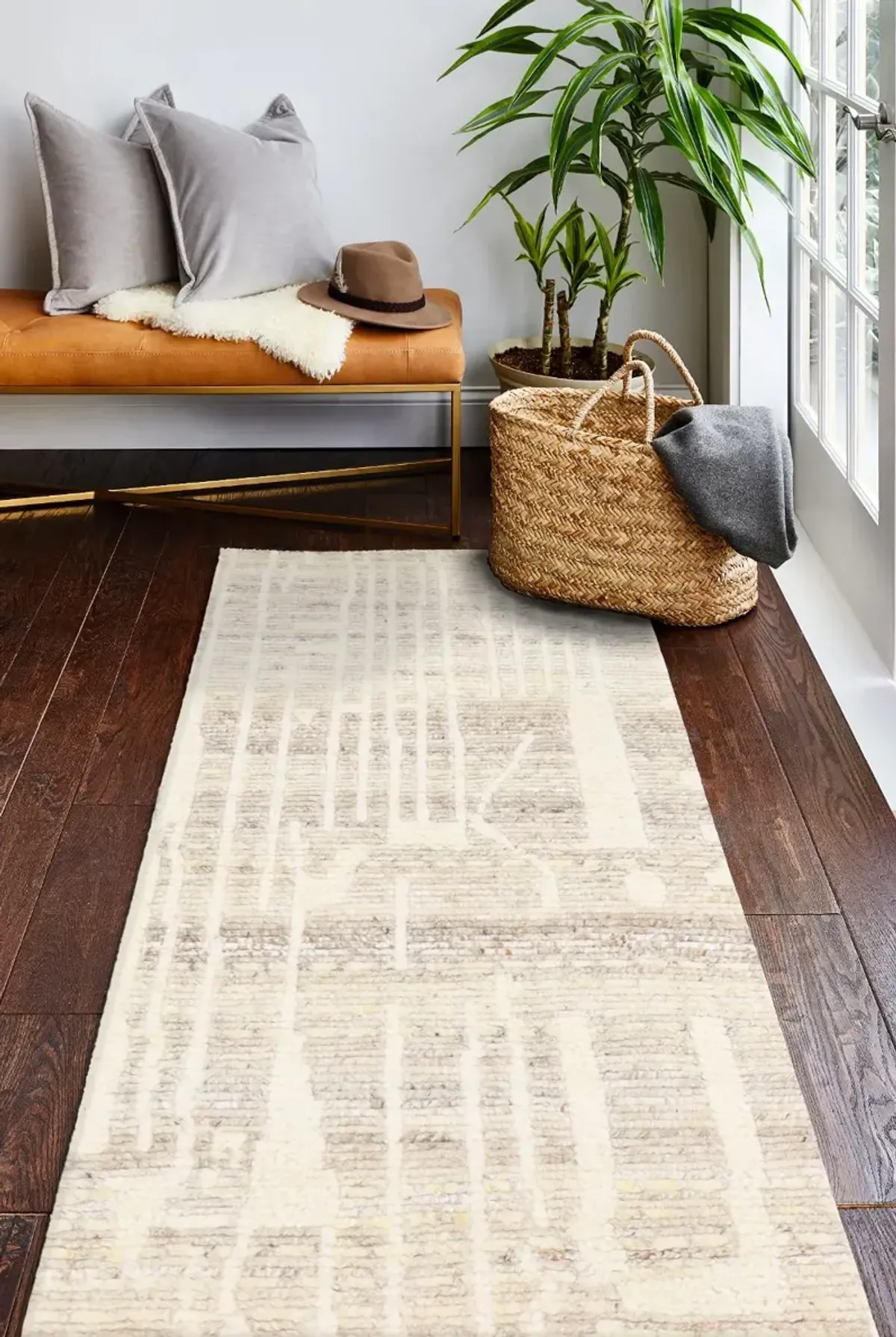 Marrakesh Jasiah Cream Wool Runner Rug