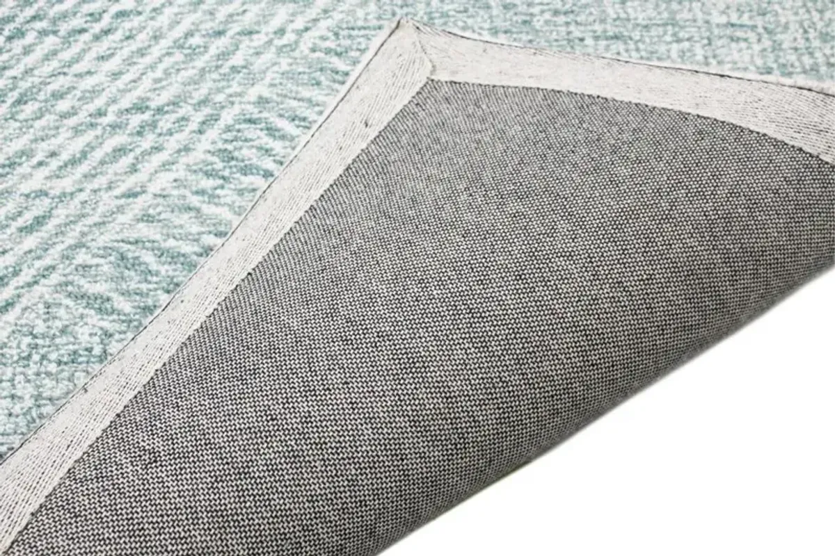 Valencia Nathanial Wool Hand Tufted Teal Runner Rug