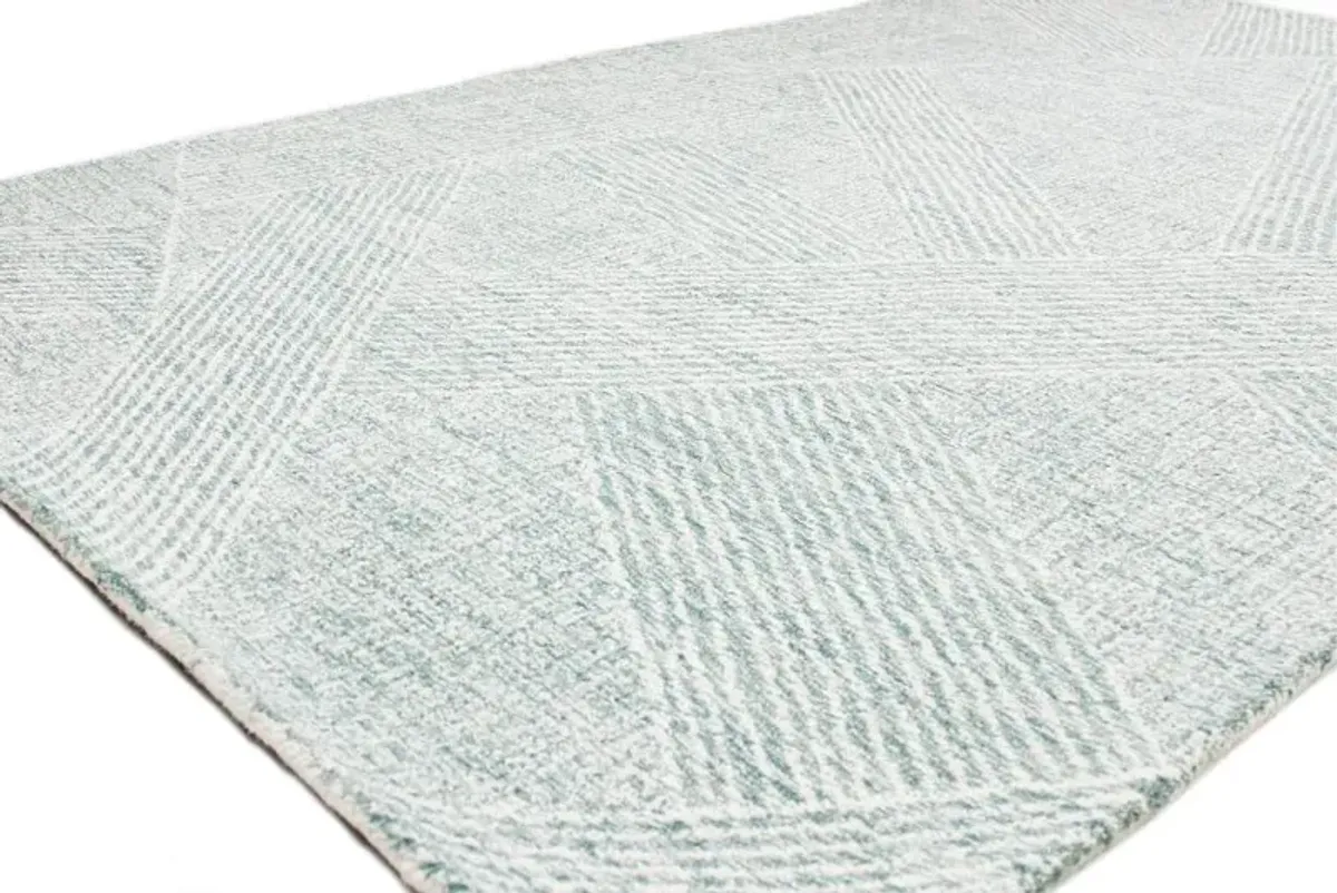 Valencia Nathanial Wool Hand Tufted Teal Runner Rug