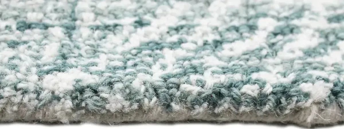 Valencia Nathanial Wool Hand Tufted Teal Runner Rug