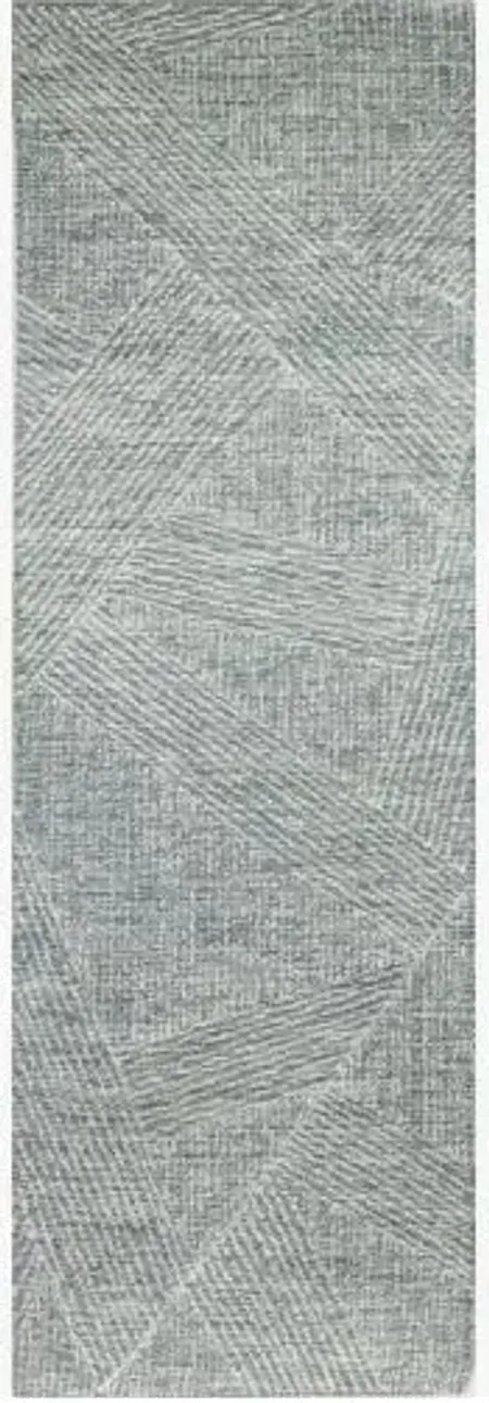 Valencia Nathanial Wool Hand Tufted Teal Runner Rug