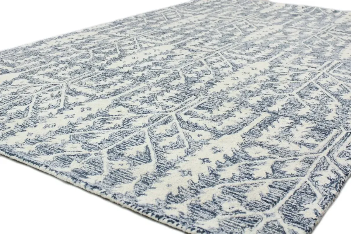 Valencia Novalee Blue Wool Hand Tufted Runner Rug