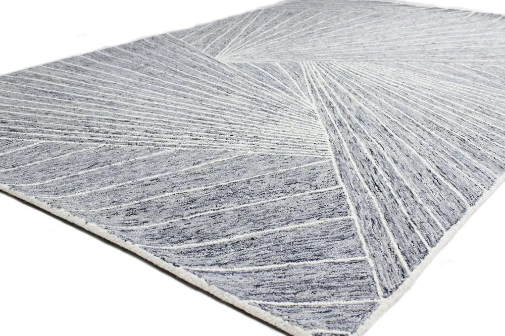 Valencia Neela Gray Wool Hand Tufted Runner Rug