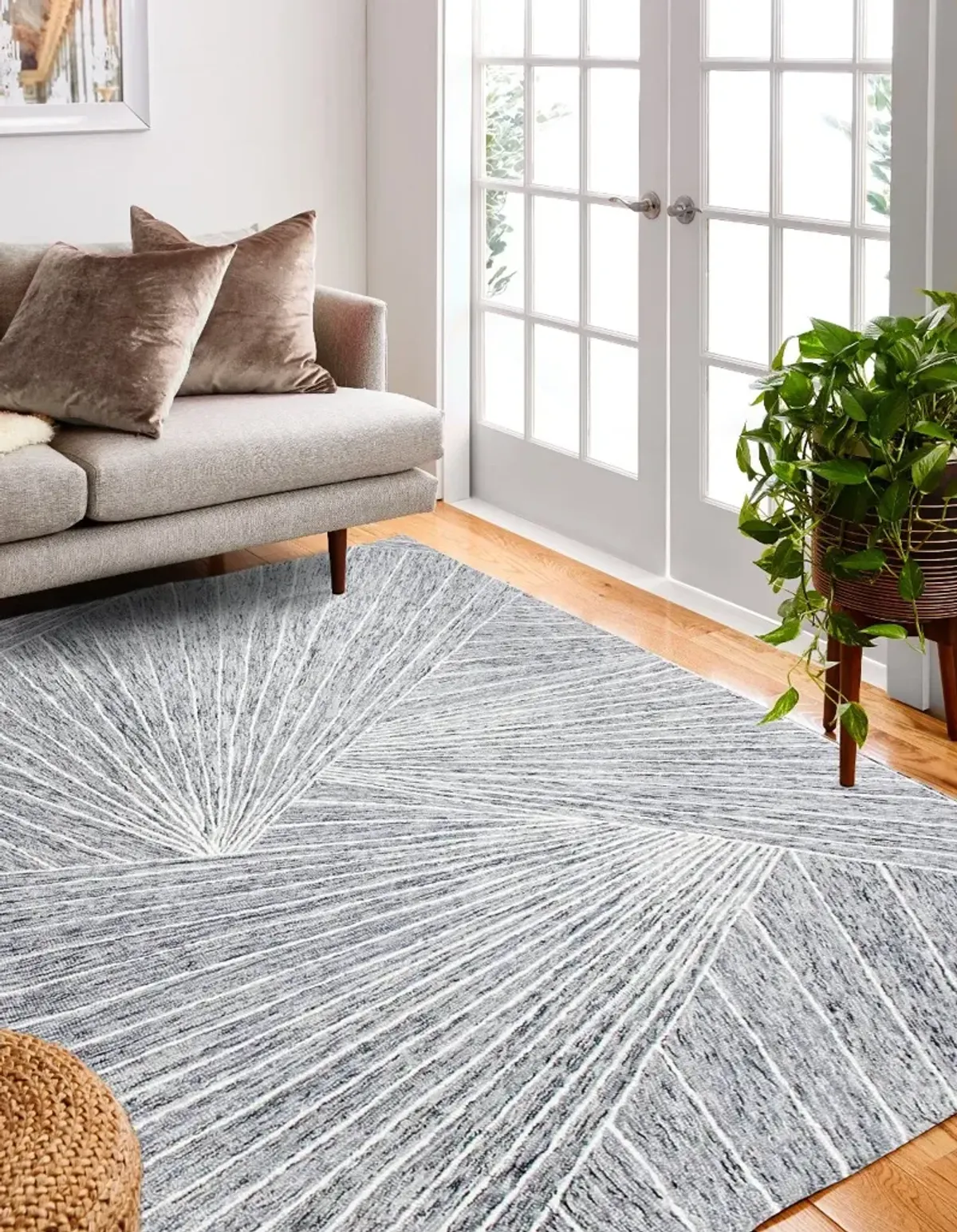 Valencia Neela 4 x 6 Gray Wool Hand Tufted Area Rug