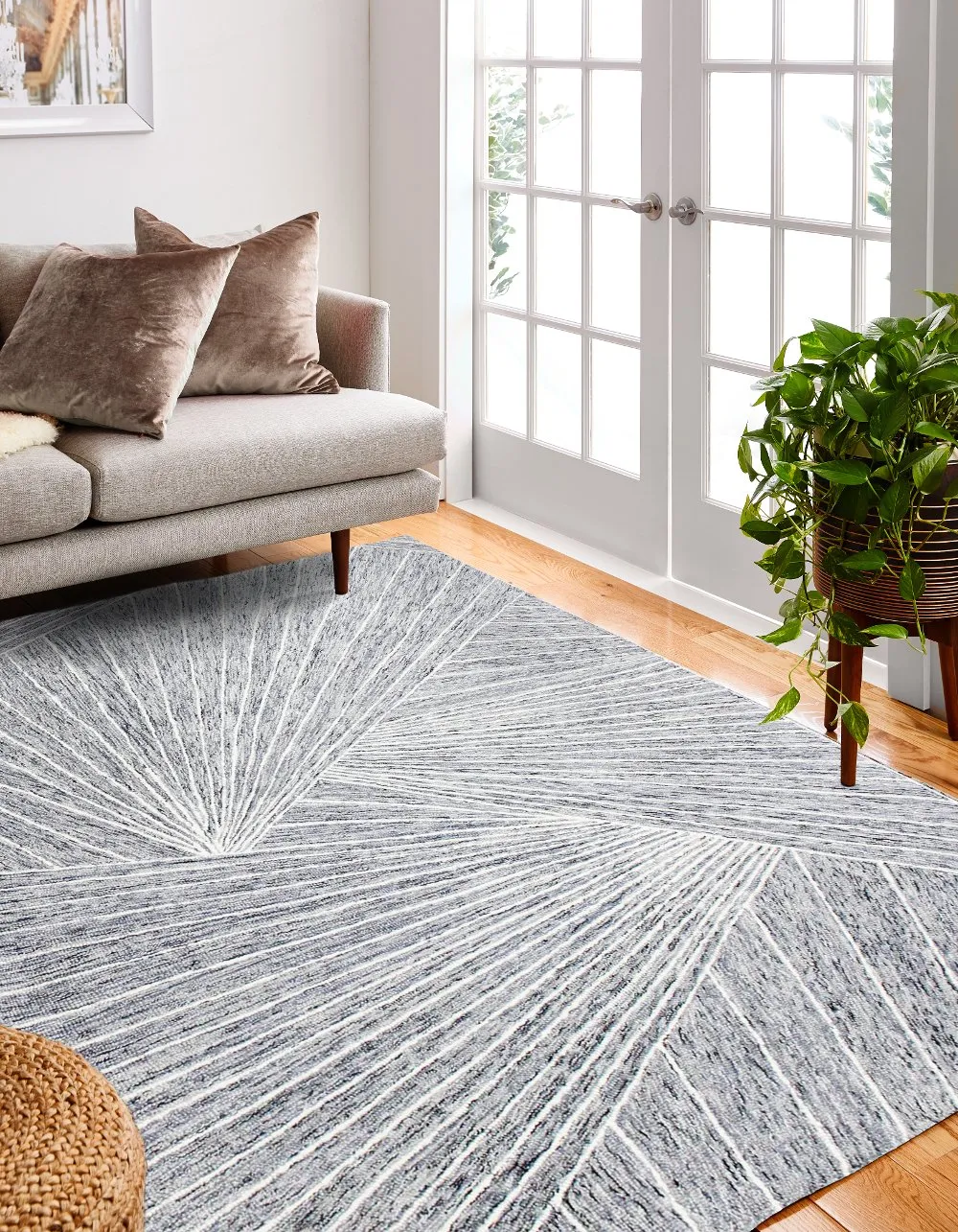 Valencia Neela 4 x 6 Gray Wool Hand Tufted Area Rug