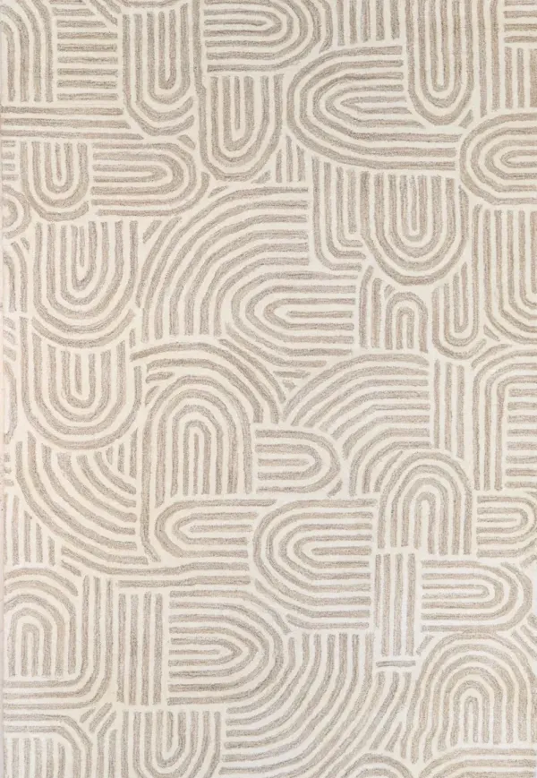 Chelsea Trenton 4 x 6 Beige Wool Hand Tufted Area Rug