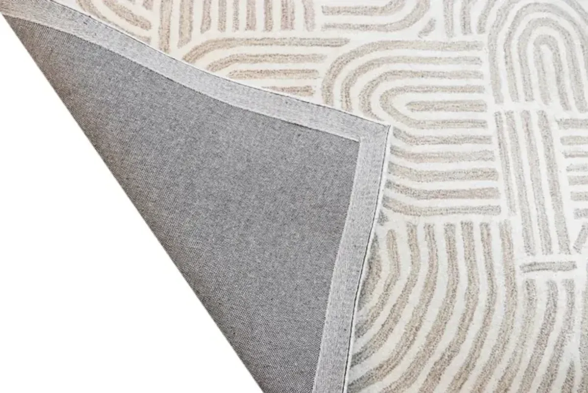 Chelsea Trenton 8 x 10 Beige Wool Hand Tufted Area Rug