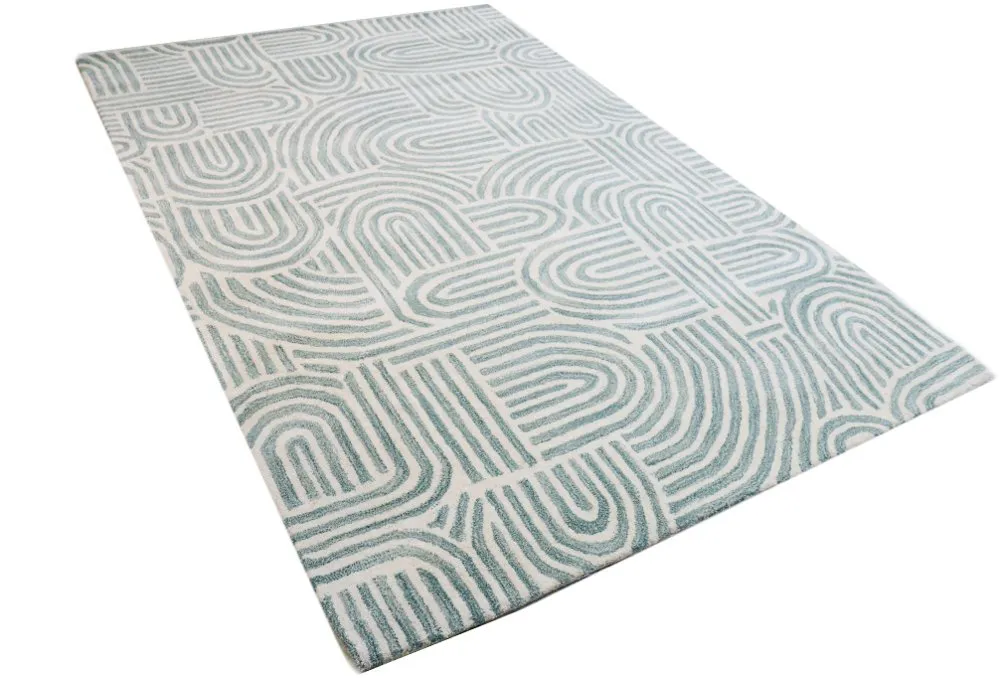 Chelsea Trenton 5 x 8 Teal Wool Hand Tufted Area Rug