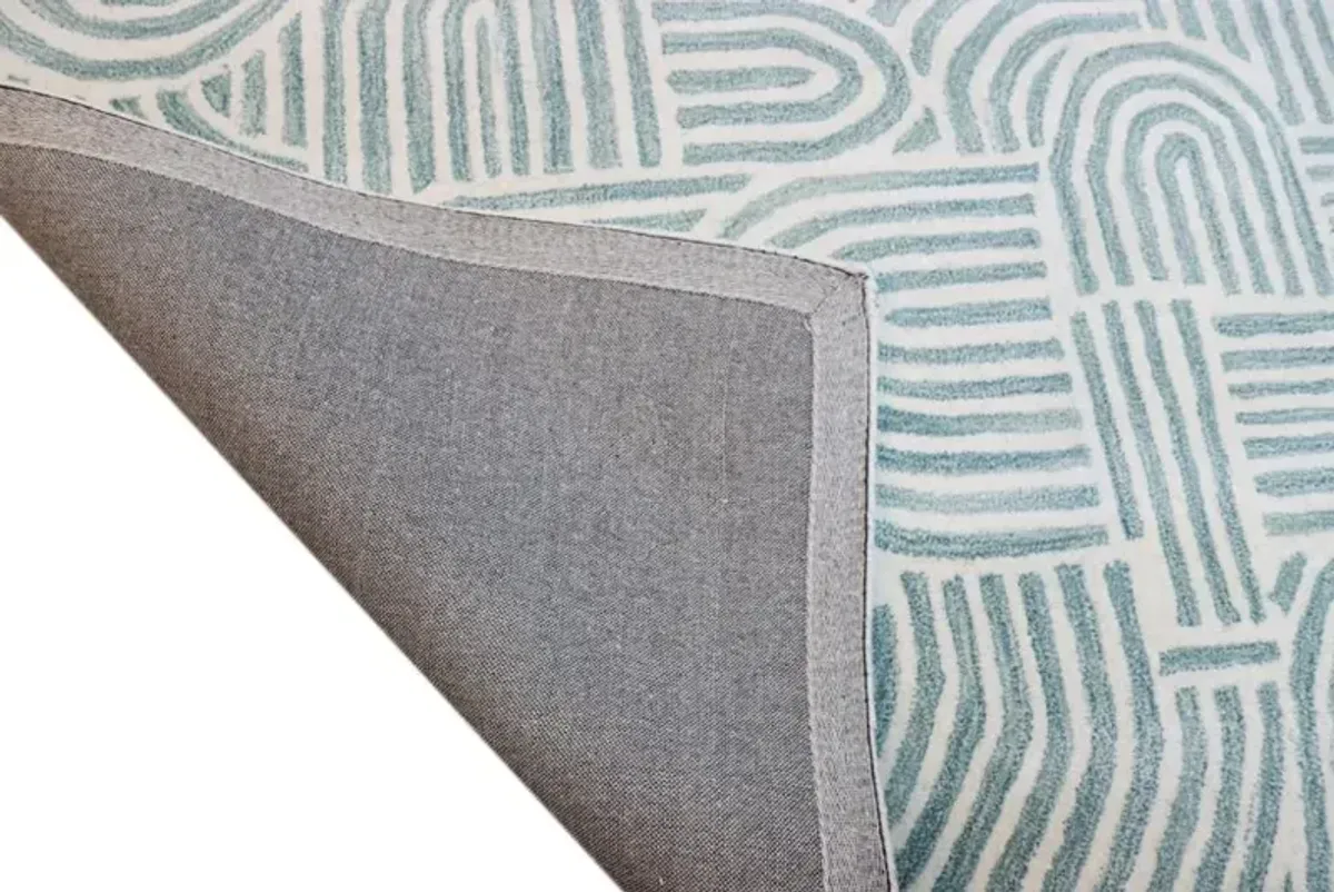 Chelsea Trenton 8 x 10 Teal Wool Hand Tufted Area Rug