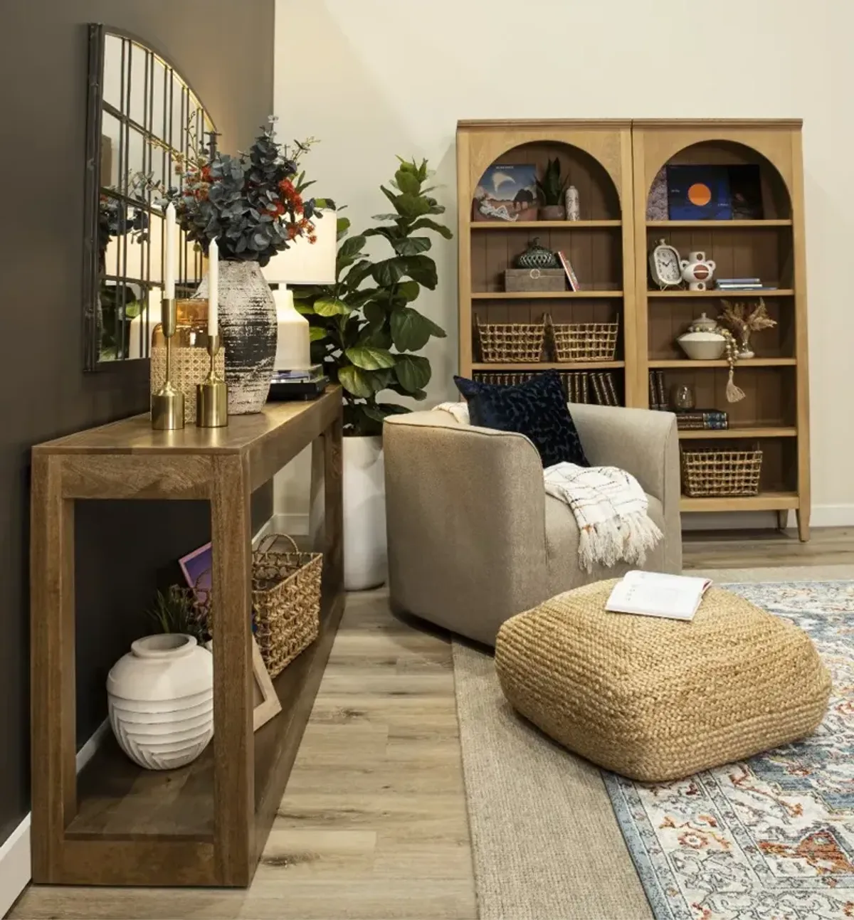 Laurel Natural Oak Open Bookcase