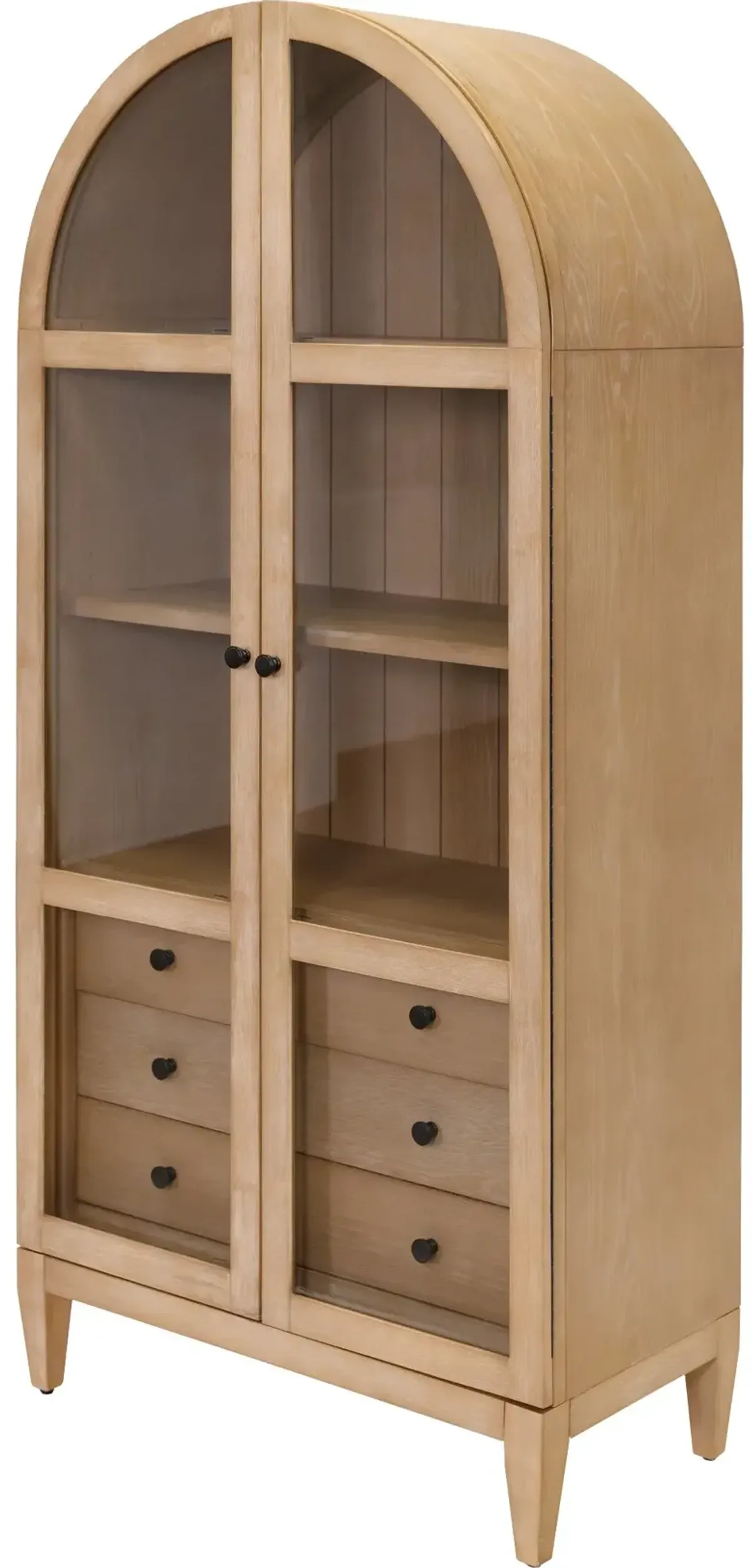 Laurel Natural Oak Arched Display Cabinet