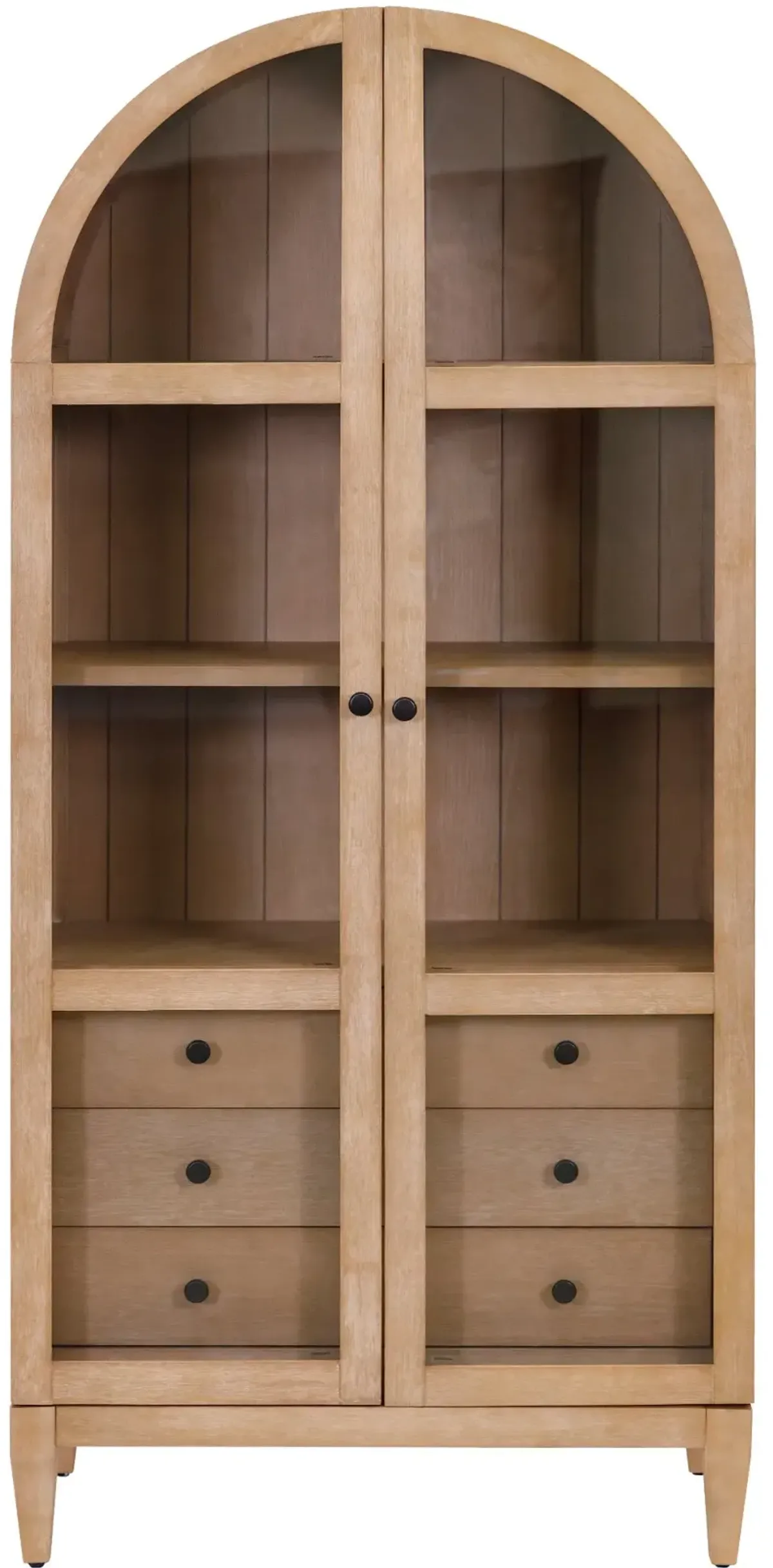 Laurel Natural Oak Arched Display Cabinet