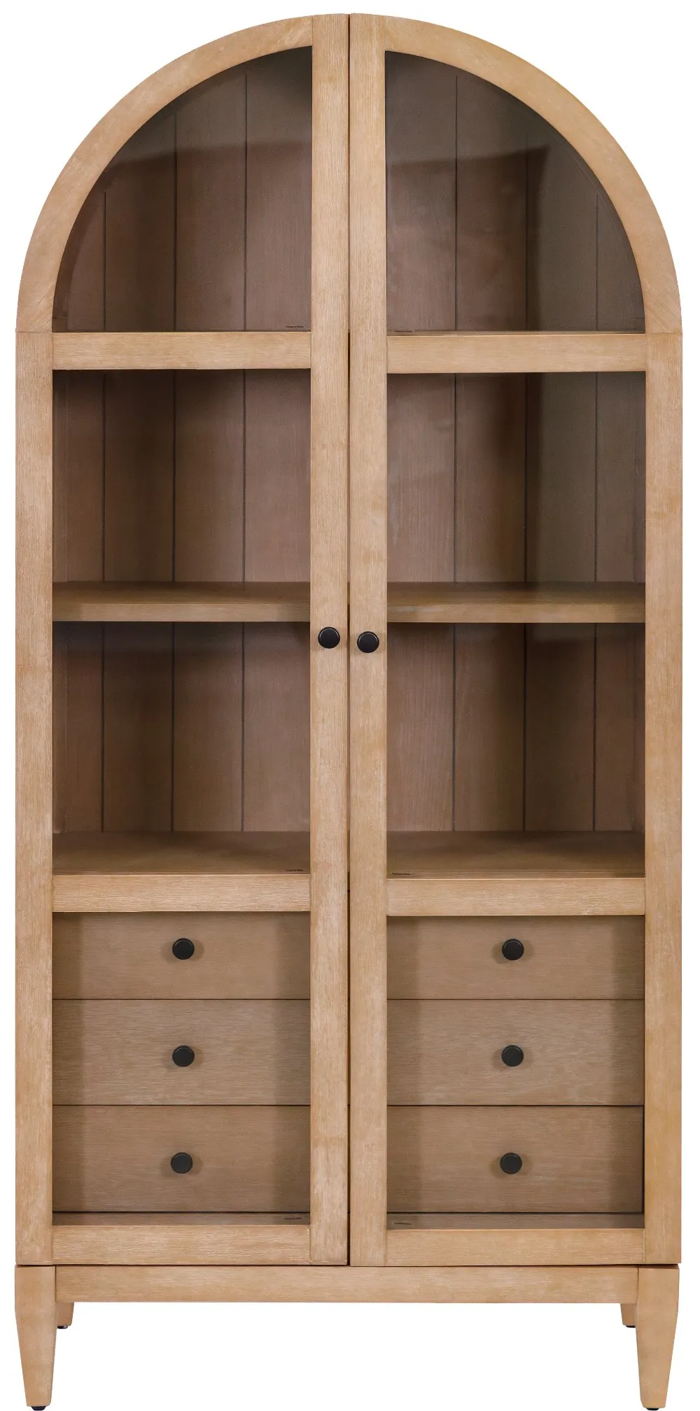 Laurel Natural Oak Arched Display Cabinet