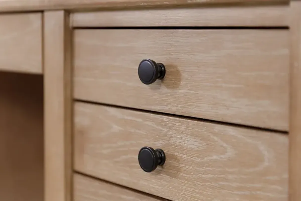 Laurel Natural Oak Double Pedestal Executive Desk