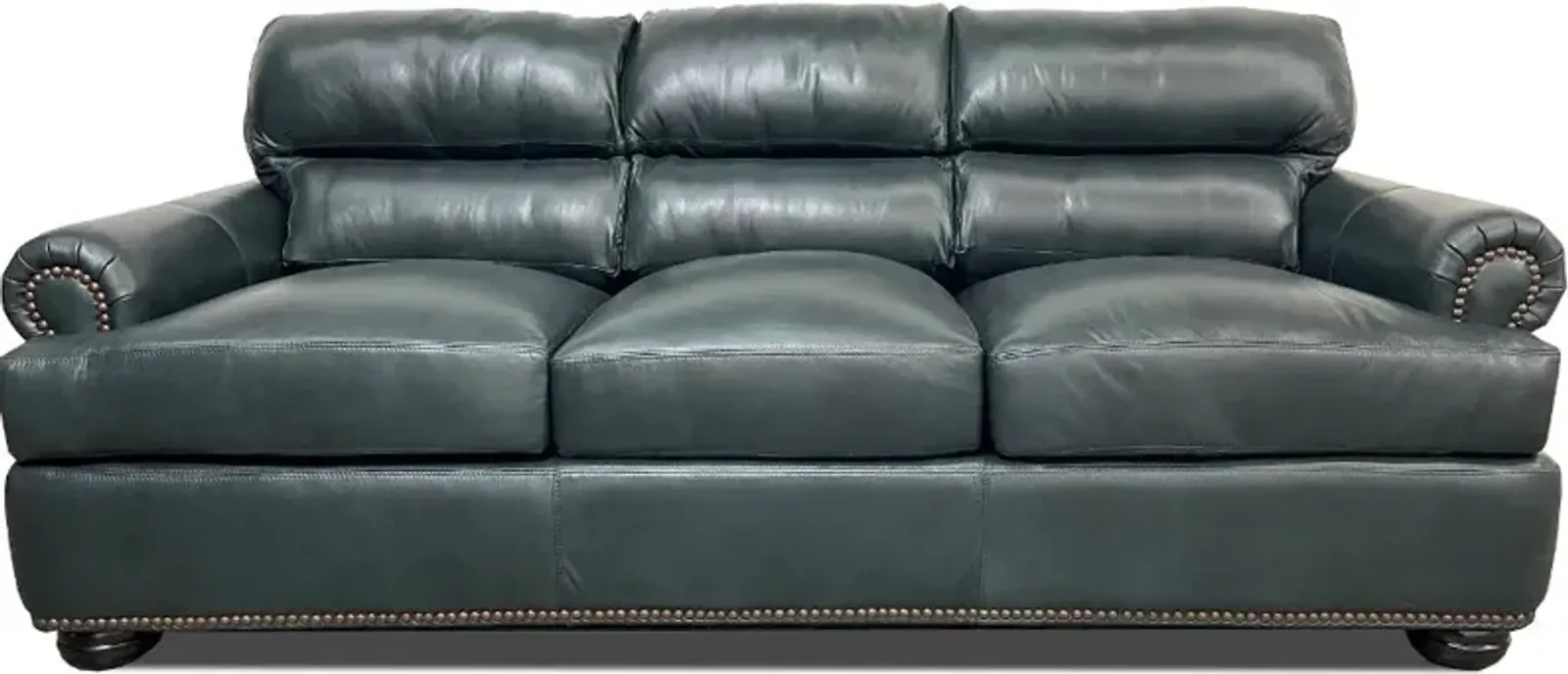 Hunter Green Leather Sofa