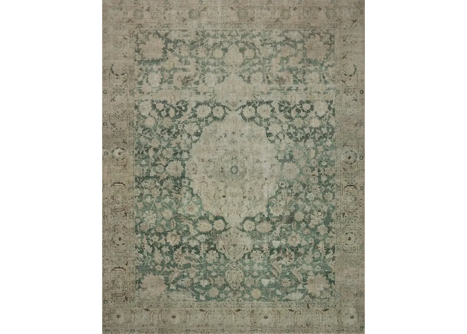 Sinclair 5 x 7 Antique Jade Green Area Rug