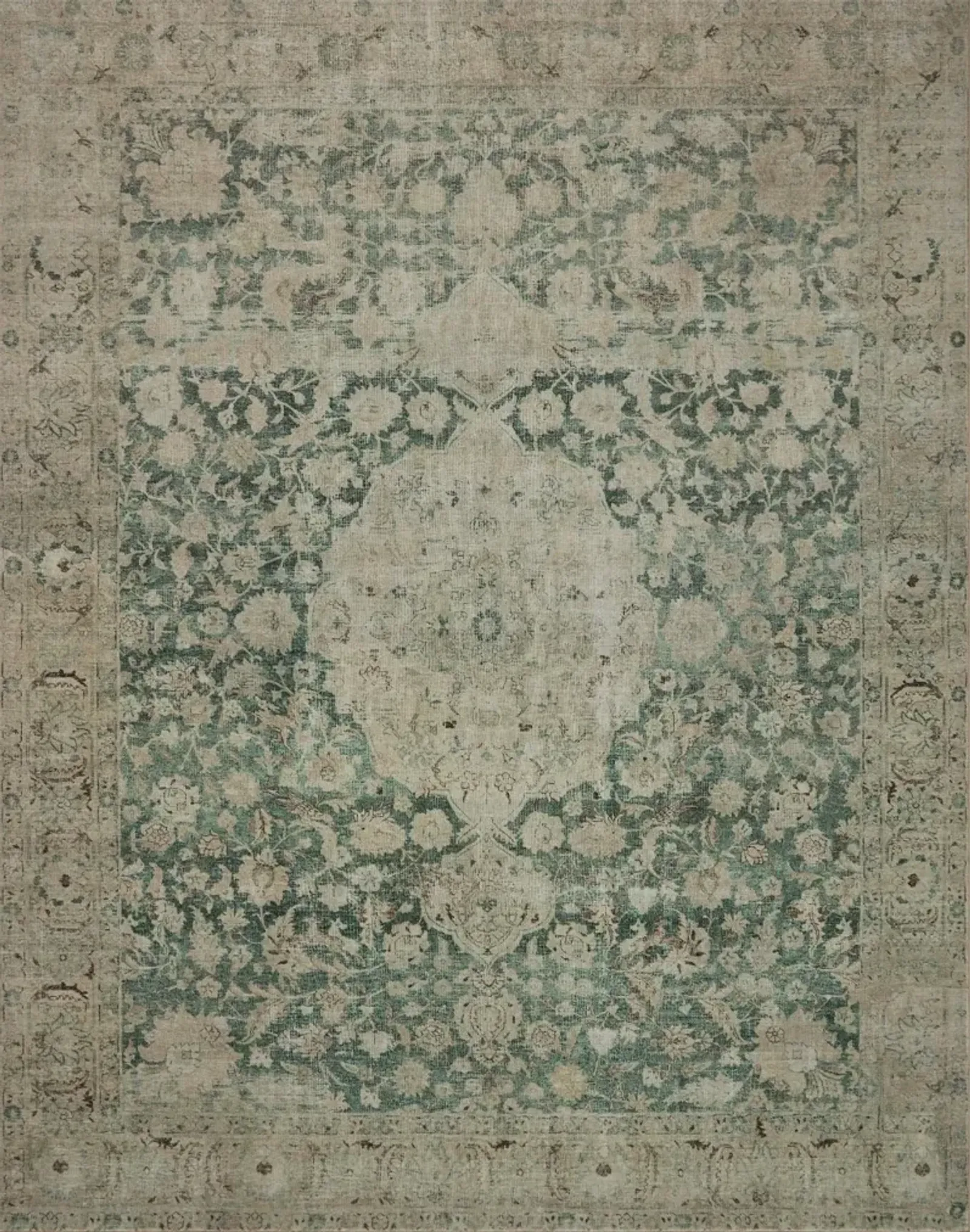 Sinclair 5 x 7 Antique Jade Green Area Rug