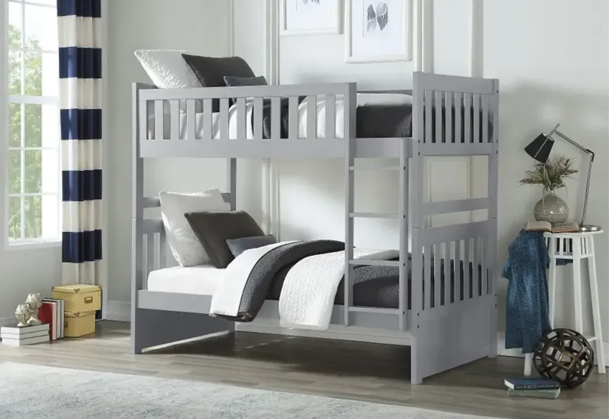 Oakley Gray Twin-over-Twin Bunk Bed