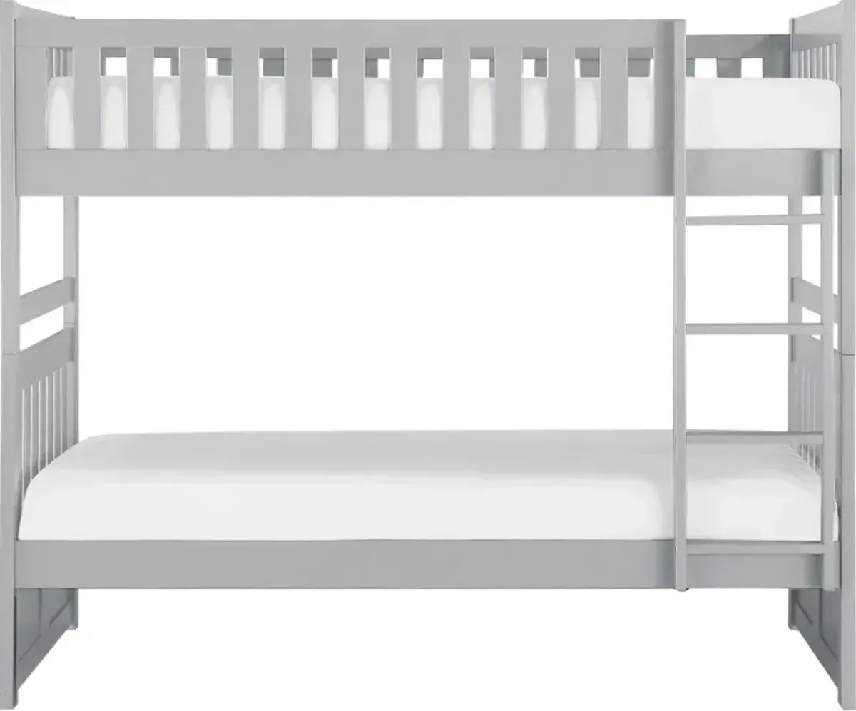 Oakley Gray Twin-over-Twin Bunk Bed