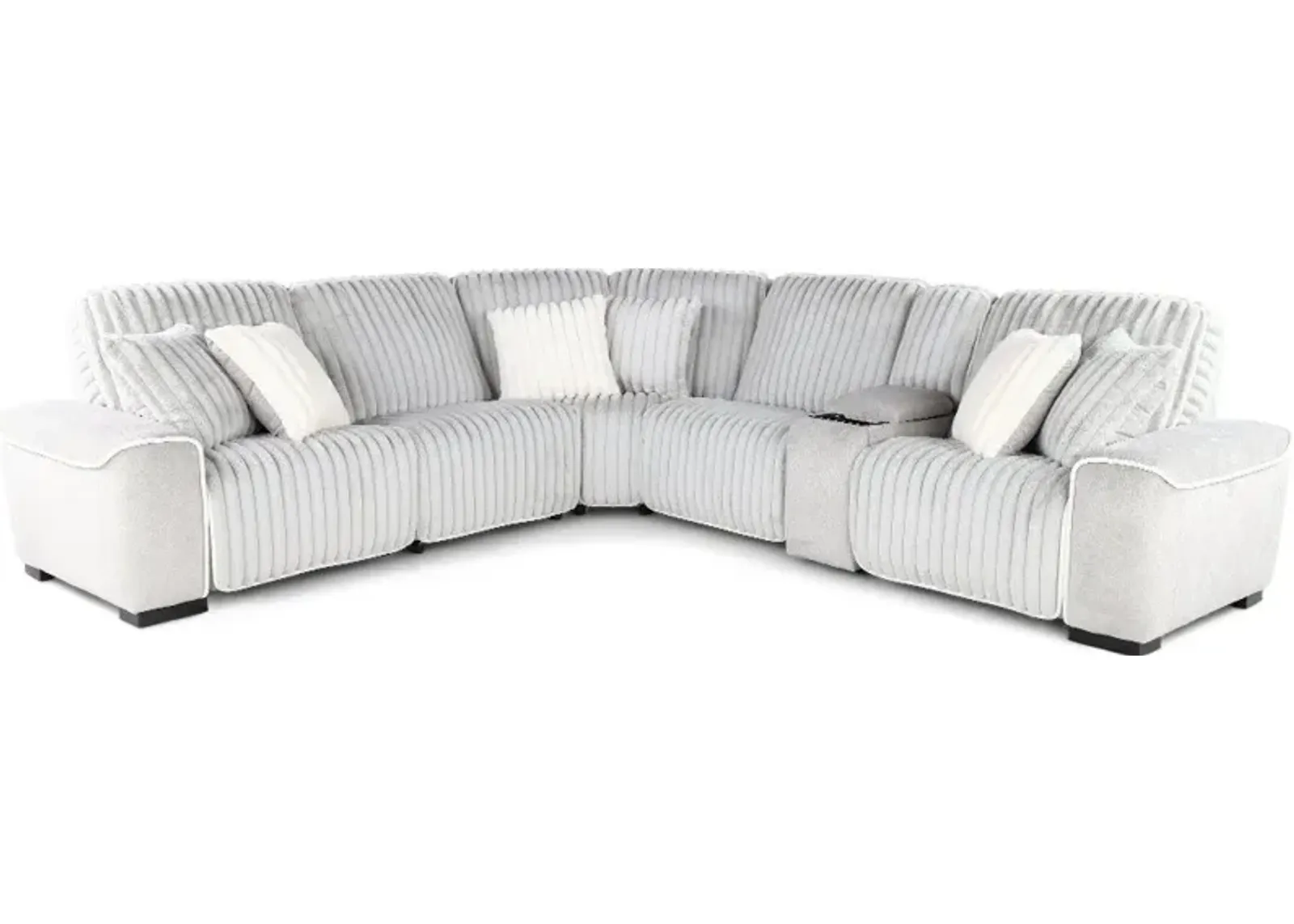 Presley Fog Gray 6-Piece Power Reclining Sectional