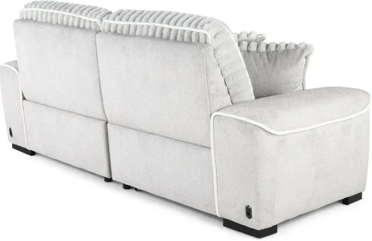 Presley Fog Gray Power Reclining Loveseat