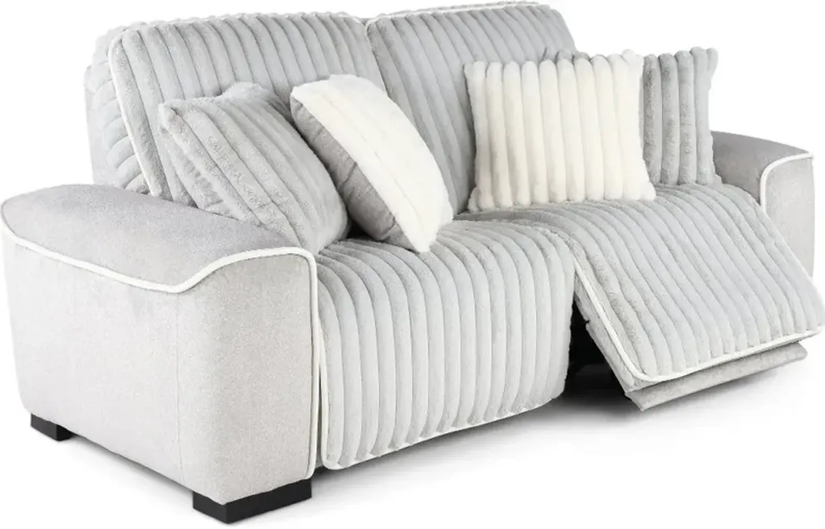 Presley Fog Gray Power Reclining Loveseat