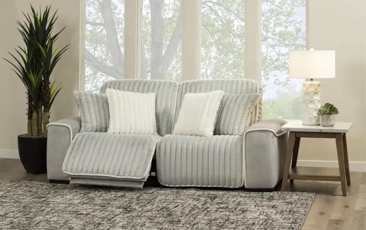 Presley Fog Gray Power Reclining Loveseat