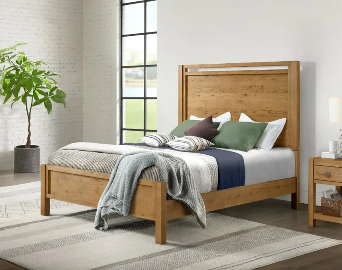 Boho Sandstone Tan King Panel Bed