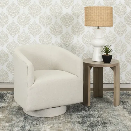 Brylee White Swivel Accent Chair