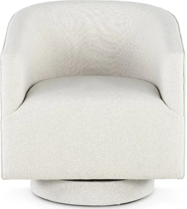 Brylee White Swivel Accent Chair