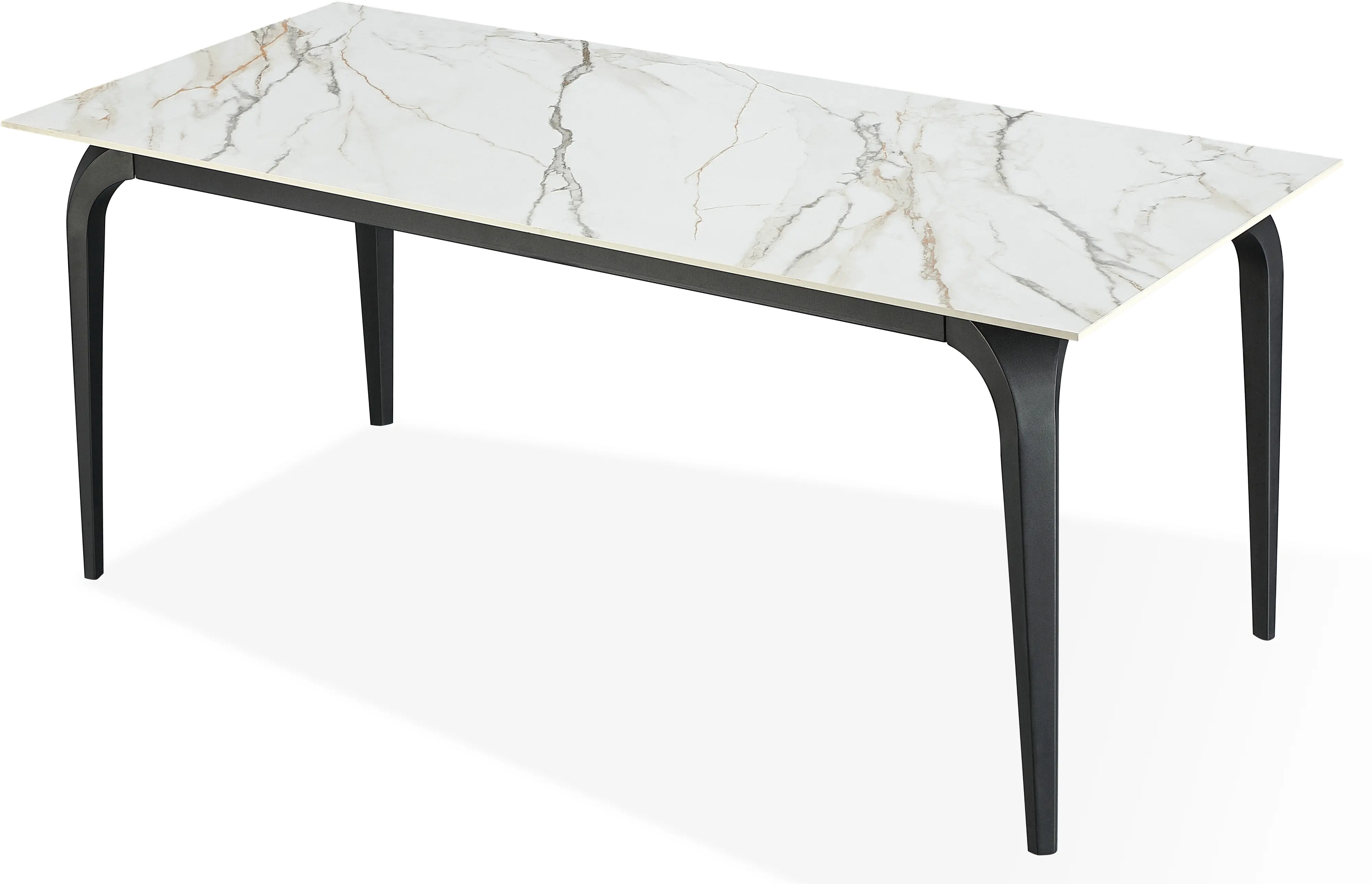 Nicoya White Stone and Metal Dining Table