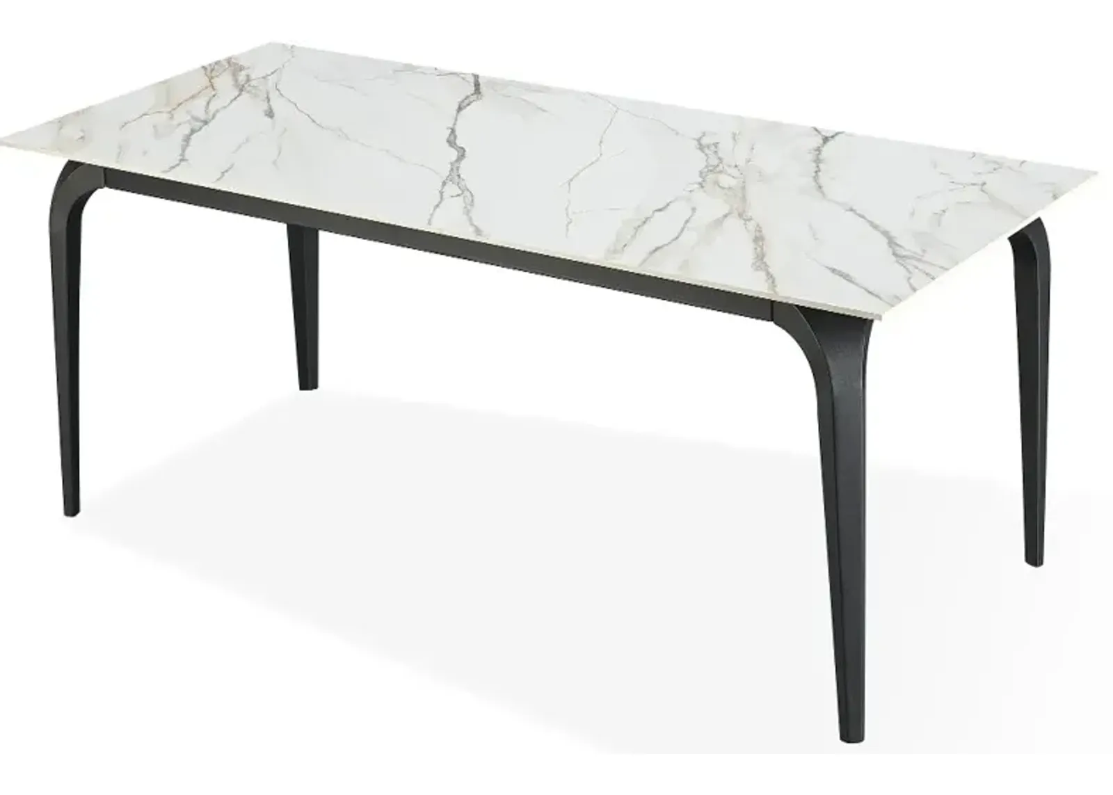 Nicoya White Stone and Metal Dining Table