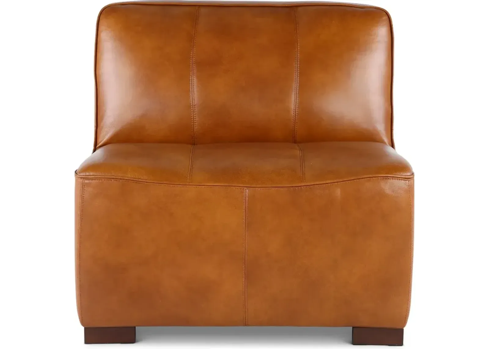 Denver Tobacco Brown Leather Modular Armless Chair