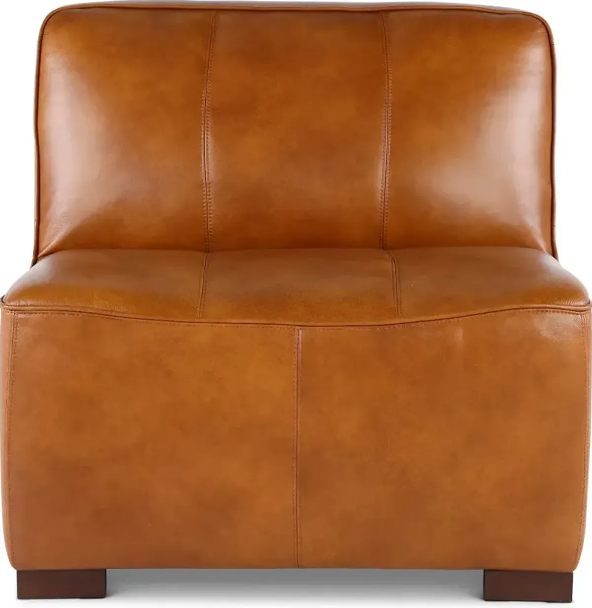 Denver Tobacco Brown Leather Modular Armless Chair