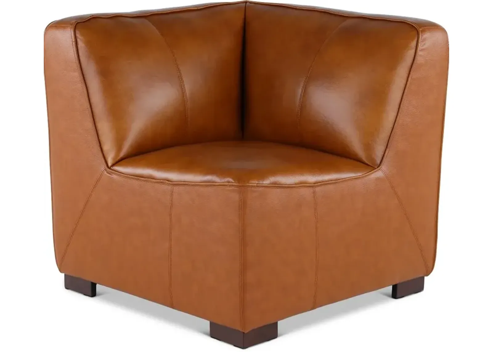 Denver Tobacco Brown Leather Modular Corner Chair