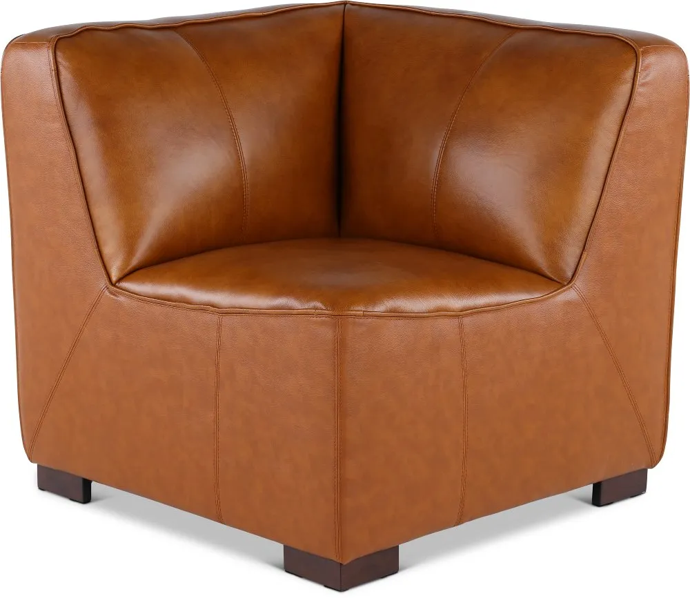 Denver Tobacco Brown Leather Modular Corner Chair