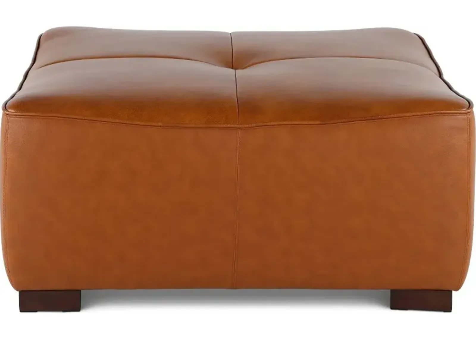 Denver Tobacco Brown Leather Cocktail Ottoman