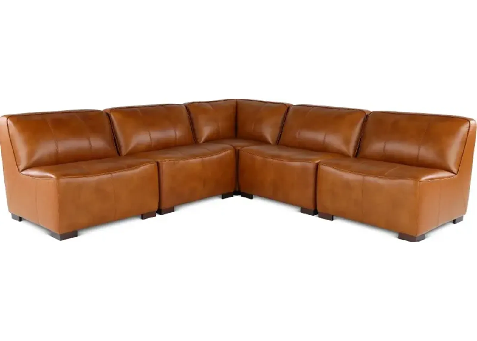 Denver Tobacco Brown 5 Piece Modular Sectional