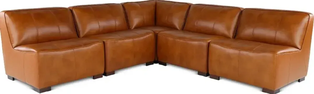 Denver Tobacco Brown 5 Piece Modular Sectional