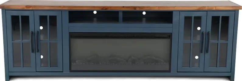 Nantucket Blue Fireplace TV Stand