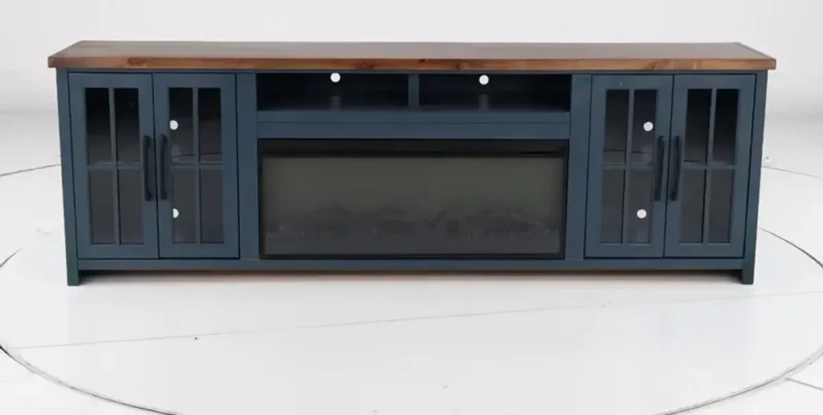 Nantucket Blue Fireplace TV Stand