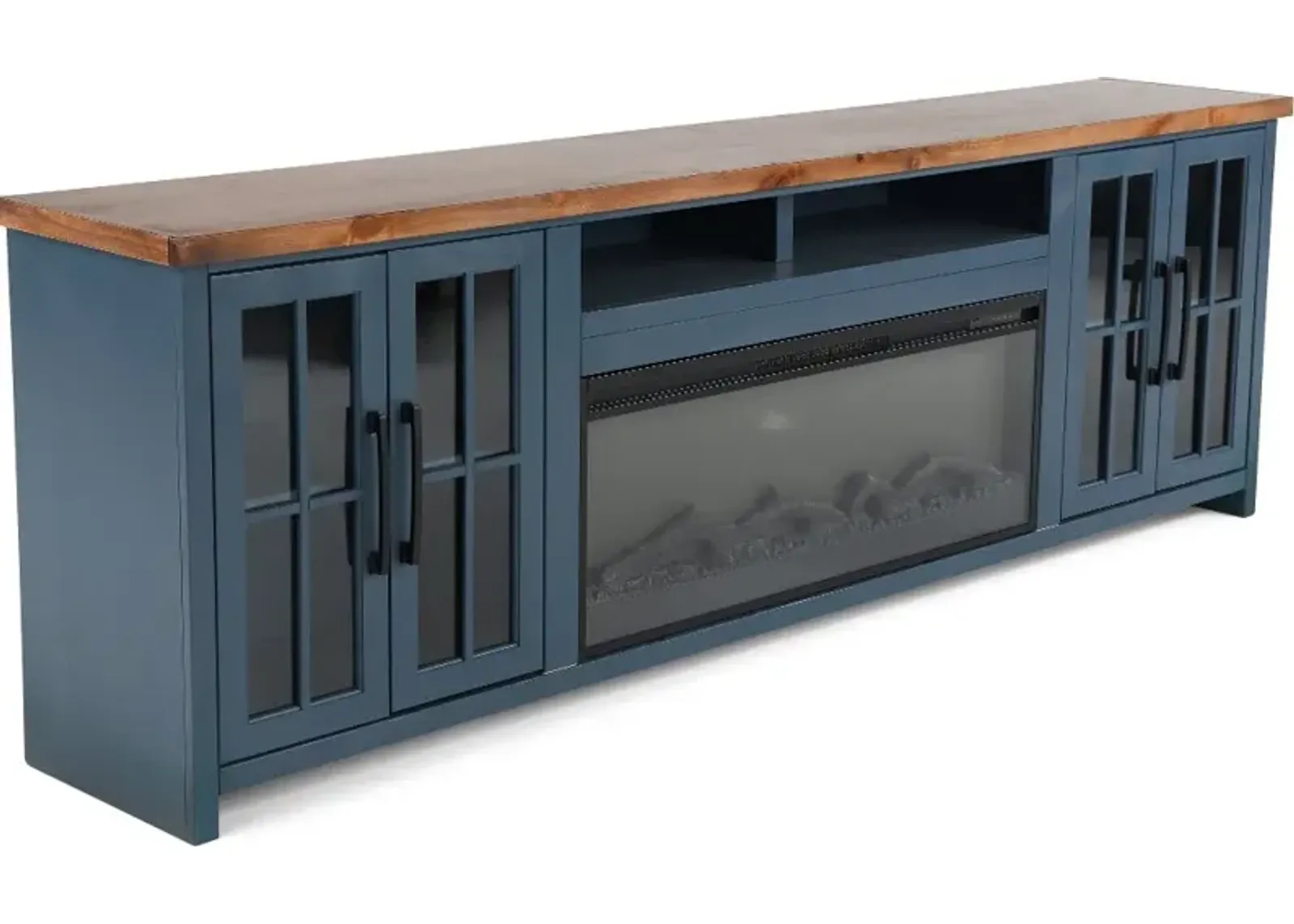 Nantucket Blue Fireplace TV Stand