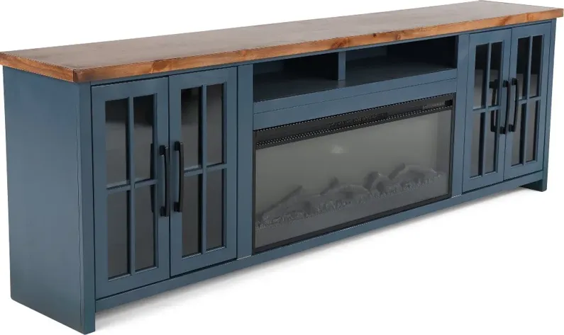 Nantucket Blue Fireplace TV Stand