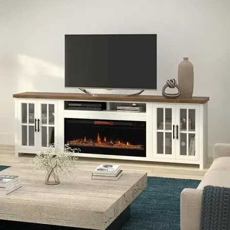 Hampton White Fireplace TV Stand
