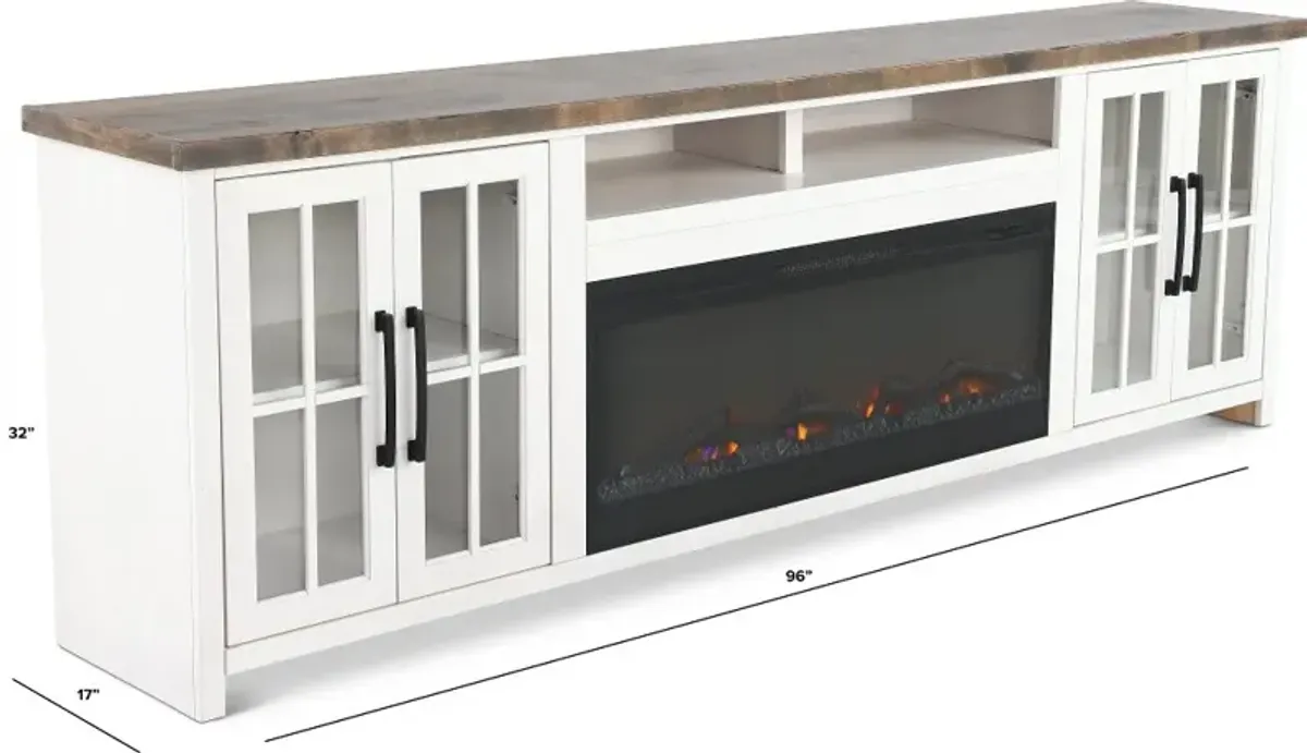 Hampton White Fireplace TV Stand