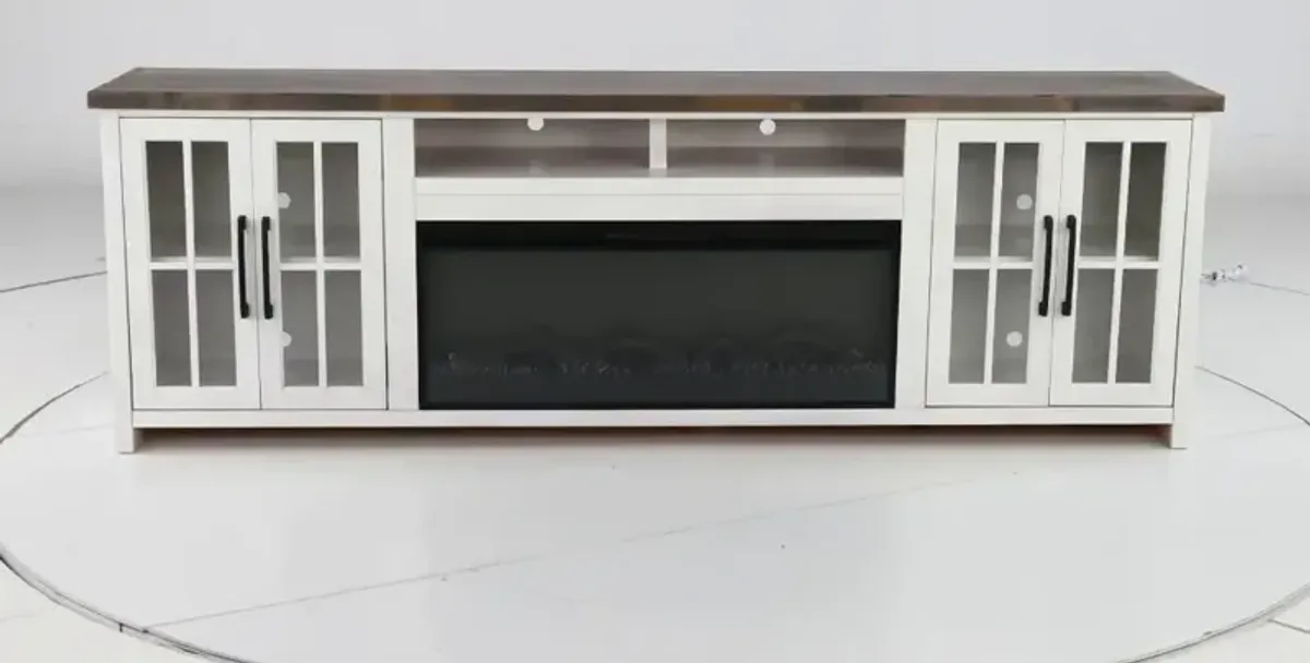 Hampton White Fireplace TV Stand