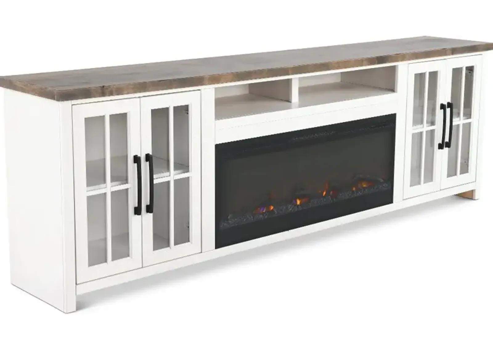 Hampton White Fireplace TV Stand