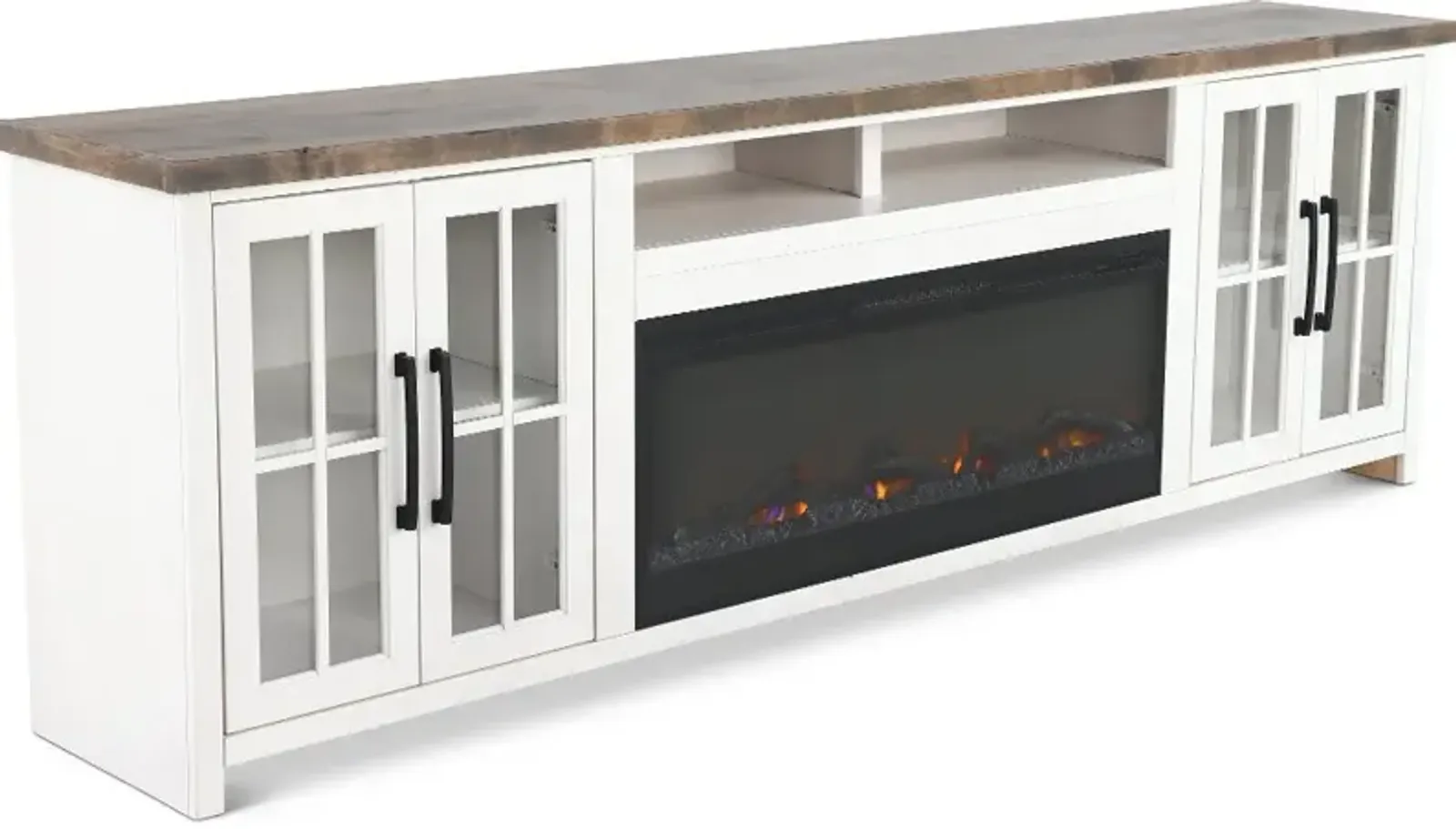 Hampton White Fireplace TV Stand