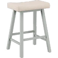 Moreno Blue Wood and Upholstered Backless Counter Height Stool