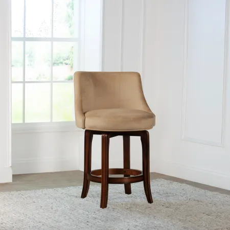 Napa Valley Wood and Upholstered Counter Height Swivel Stool